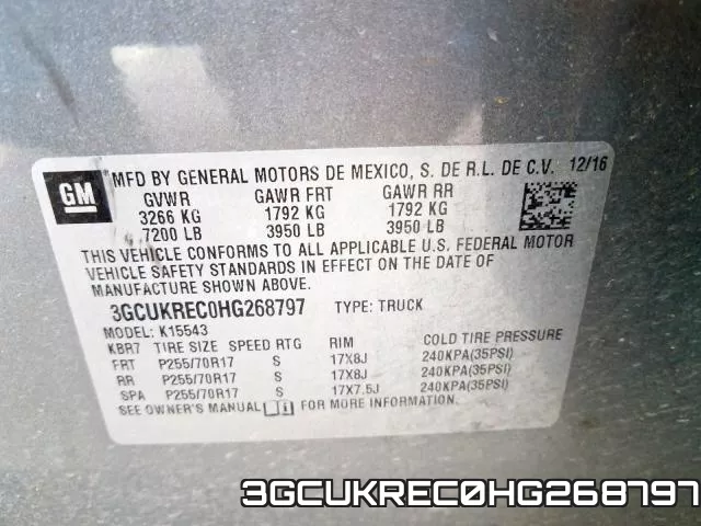 3GCUKREC0HG268797 фото 2