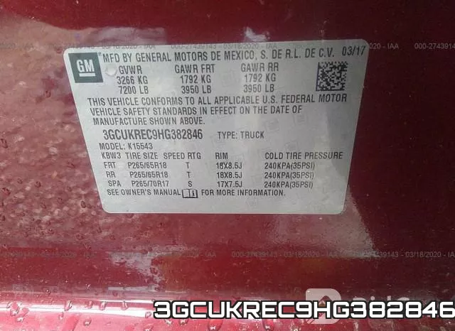 3GCUKREC9HG382846 фото 10