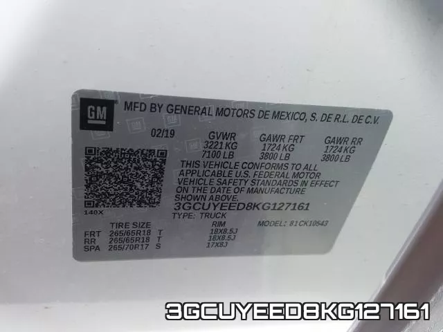 3GCUYEED8KG127161 фото 2