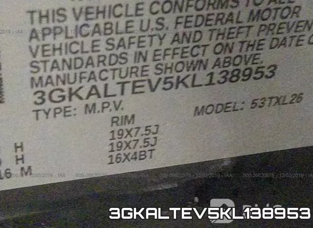 3GKALTEV5KL138953 фото 10