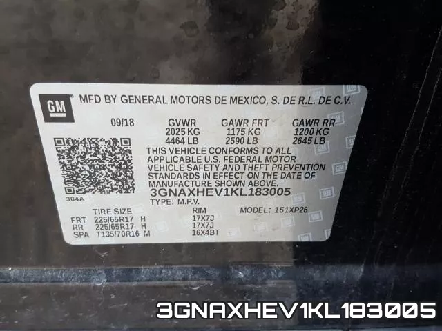 3GNAXHEV1KL183005 фото 2
