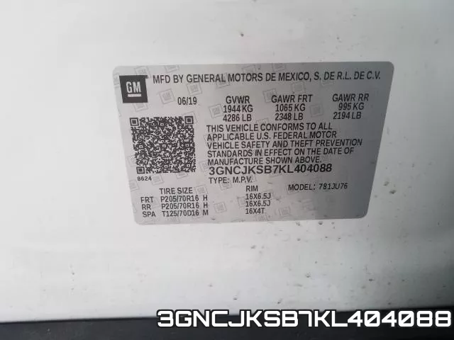3GNCJKSB7KL404088 фото 2