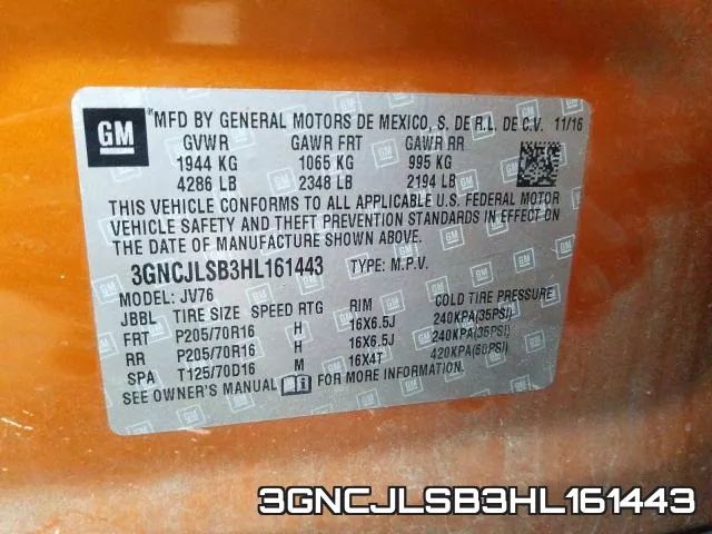 3GNCJLSB3HL161443 фото 2