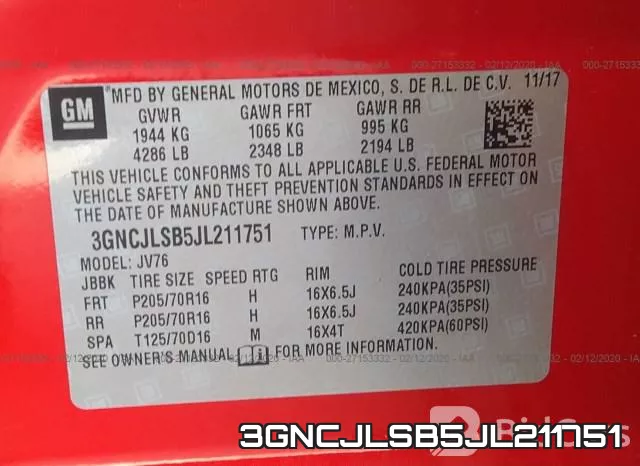 3GNCJLSB5JL211751 фото 10