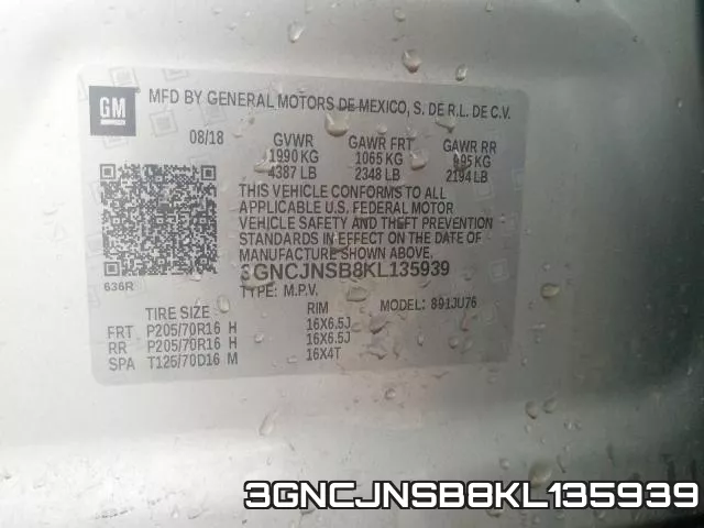 3GNCJNSB8KL135939 фото 2