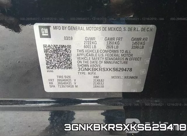 3GNKBKRSXKS629478 фото 10