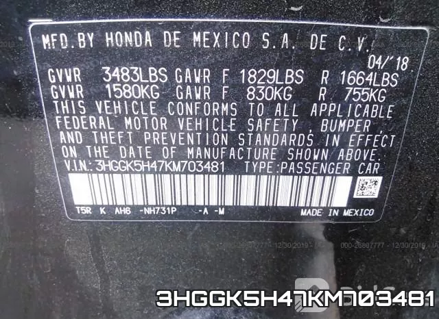 3HGGK5H47KM703481 фото 10