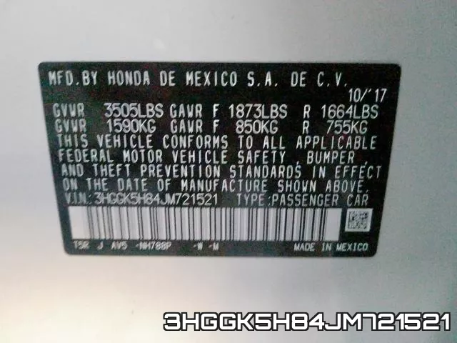 3HGGK5H84JM721521 фото 2