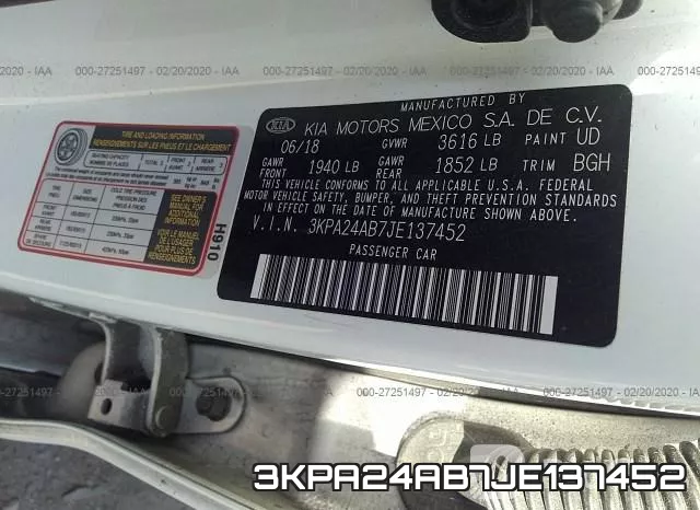 3KPA24AB7JE137452 фото 10