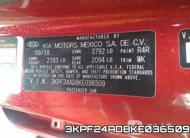 3KPF24AD8KE036509 фото 10
