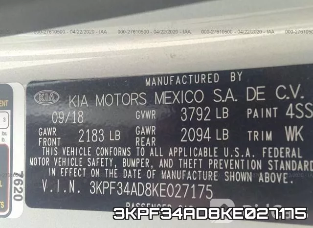 3KPF34AD8KE027175 фото 10