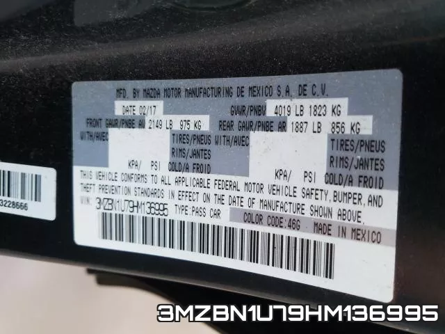 3MZBN1U79HM136995 фото 2