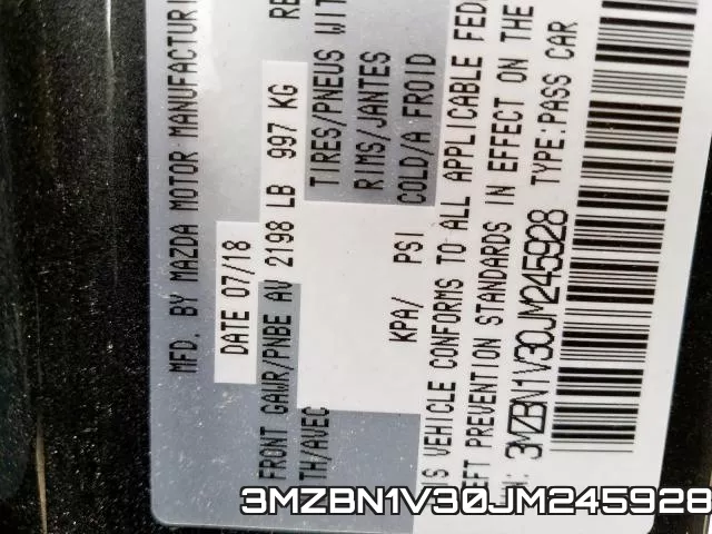 3MZBN1V30JM245928 фото 2