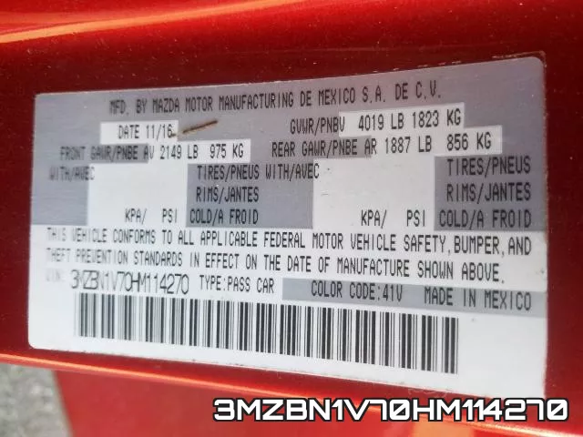 3MZBN1V70HM114270 фото 2
