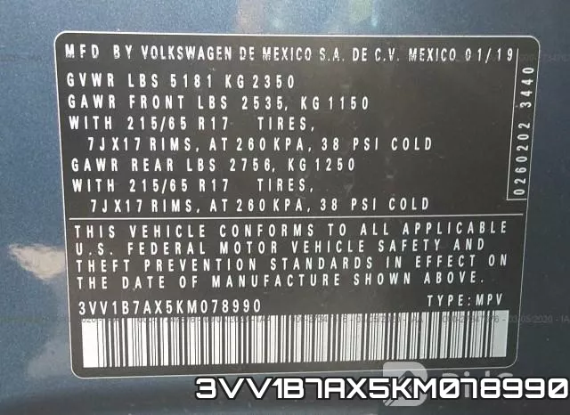 3VV1B7AX5KM078990 фото 10