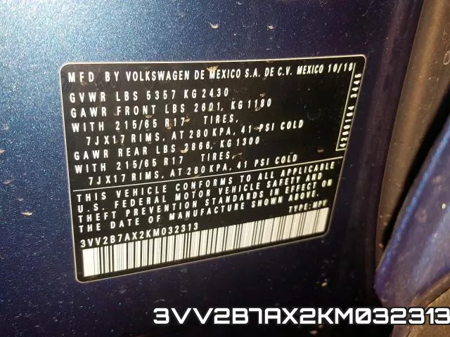 3VV2B7AX2KM032313 фото 2