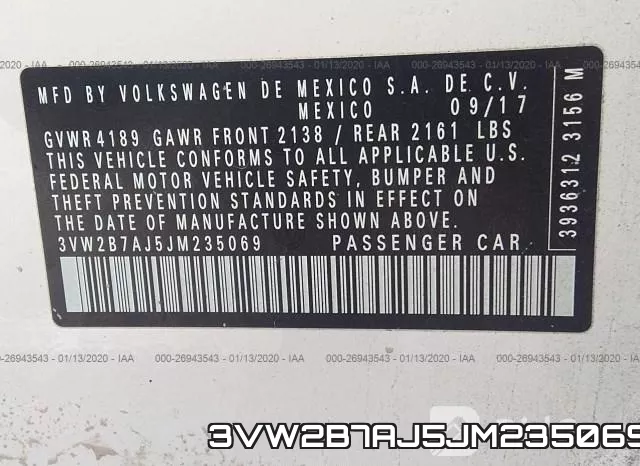 3VW2B7AJ5JM235069 фото 10