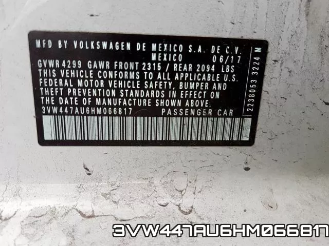 3VW447AU6HM066817 фото 2