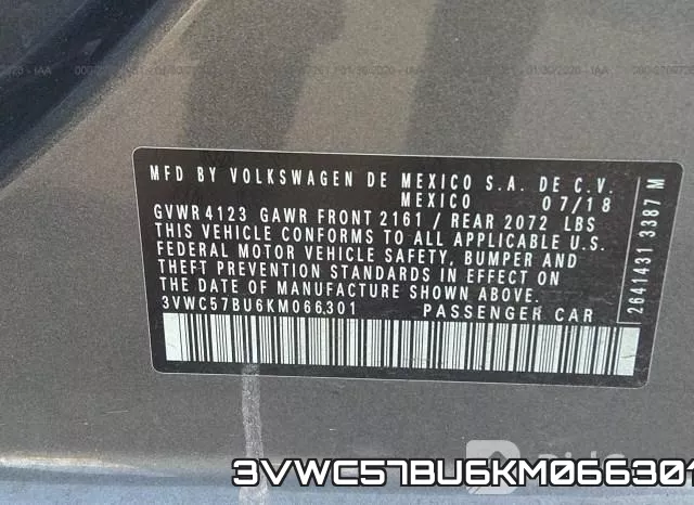 3VWC57BU6KM066301 фото 10
