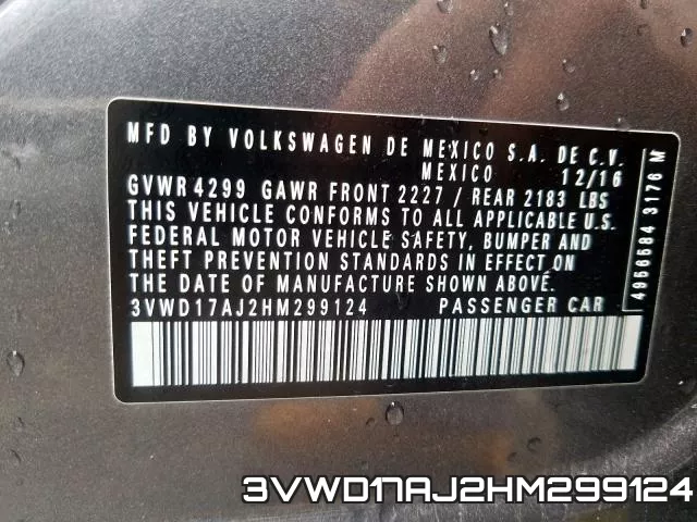 3VWD17AJ2HM299124 фото 2