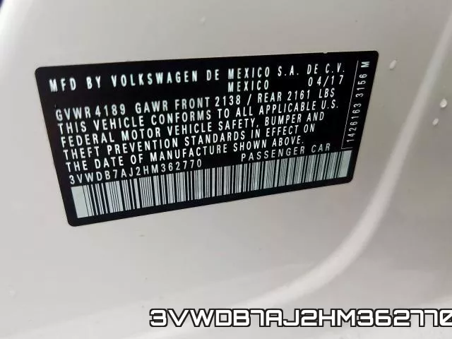 3VWDB7AJ2HM362770 фото 2