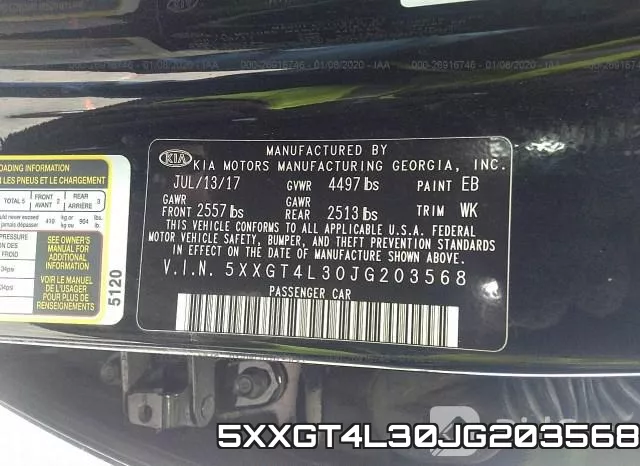 5XXGT4L30JG203568 фото 10
