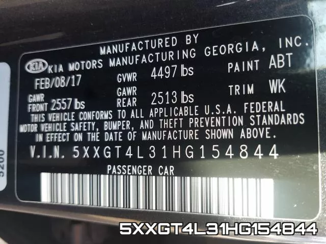 5XXGT4L31HG154844 фото 2
