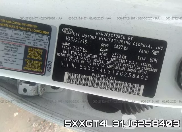 5XXGT4L31JG258403 фото 10