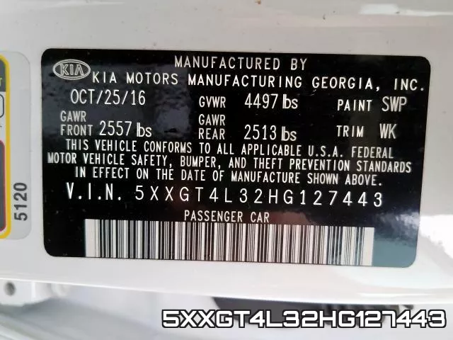 5XXGT4L32HG127443 фото 2