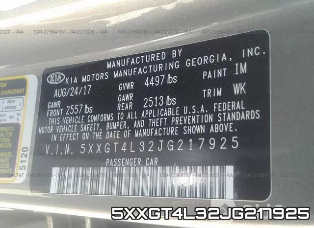5XXGT4L32JG217925 фото 10