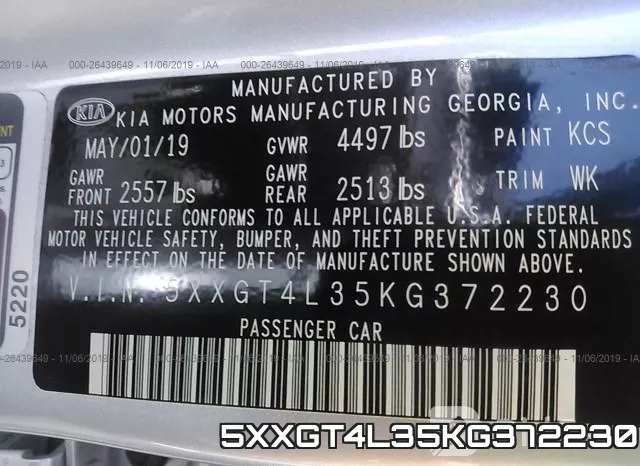 5XXGT4L35KG372230 фото 10