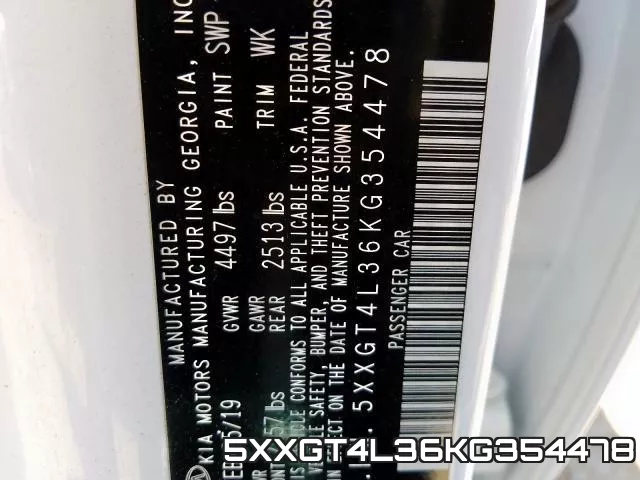 5XXGT4L36KG354478 фото 2