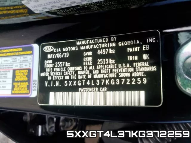 5XXGT4L37KG372259 фото 2