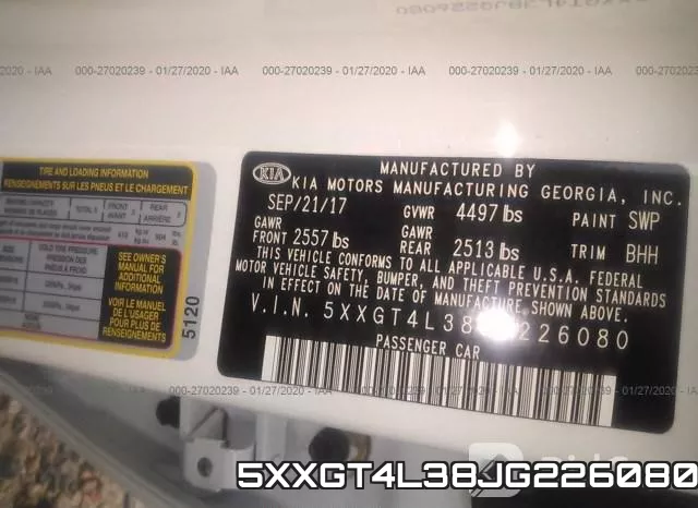 5XXGT4L38JG226080 фото 10