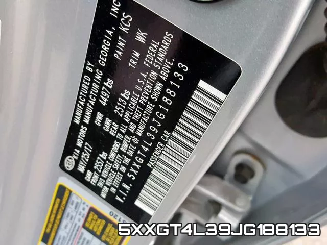 5XXGT4L39JG188133 фото 2