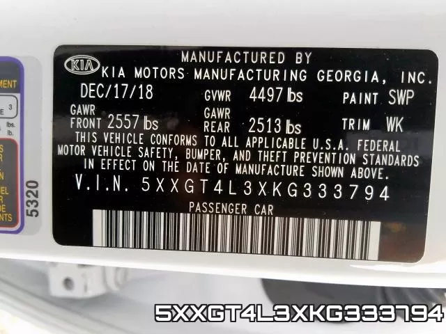 5XXGT4L3XKG333794 фото 2
