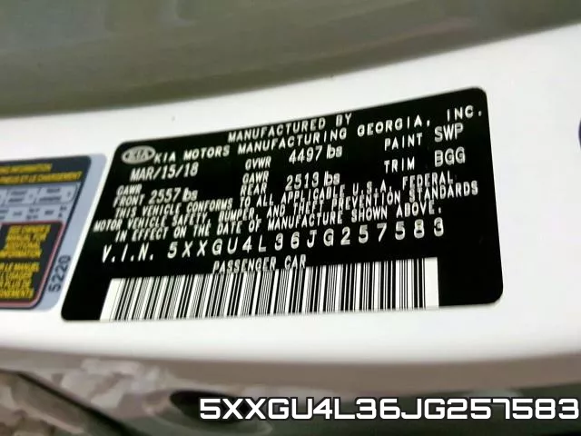 5XXGU4L36JG257583 фото 2