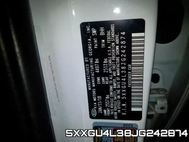 5XXGU4L38JG242874 фото 2
