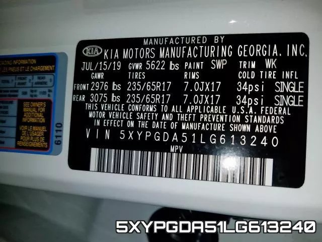 5XYPGDA51LG613240 фото 2