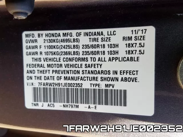 7FARW2H91JE002352 фото 2