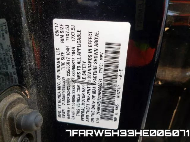 7FARW5H33HE006071 фото 2