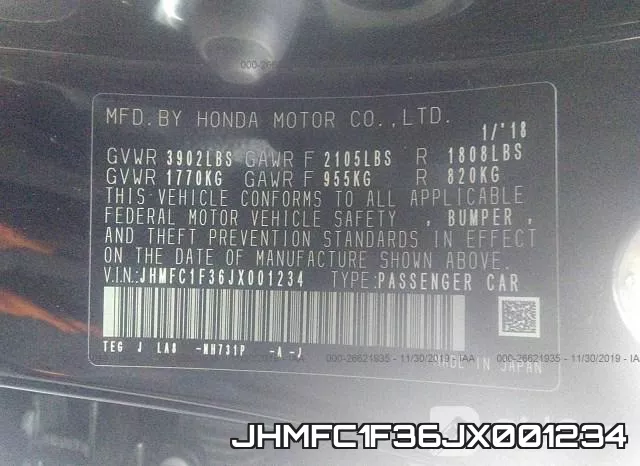 JHMFC1F36JX001234 фото 10