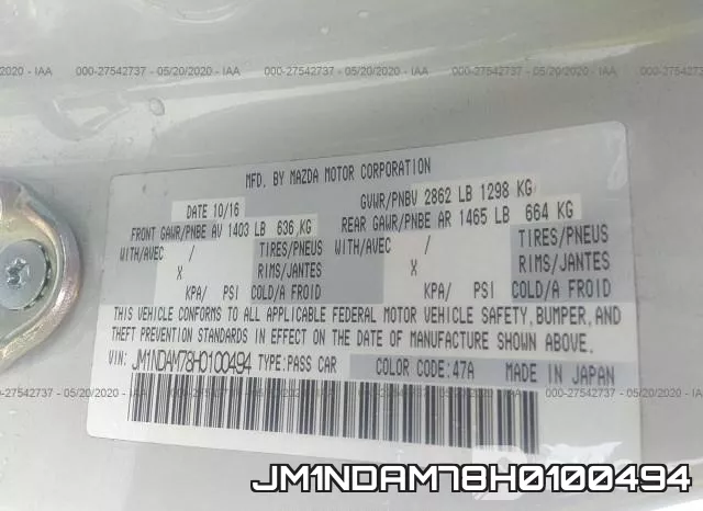 JM1NDAM78H0100494 фото 10