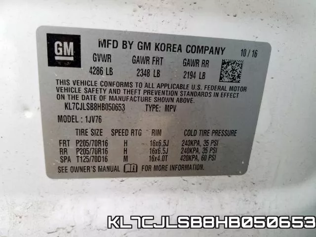 KL7CJLSB8HB050653 фото 2
