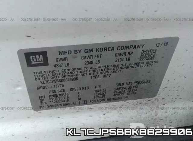 KL7CJPSB8KB829906 фото 10