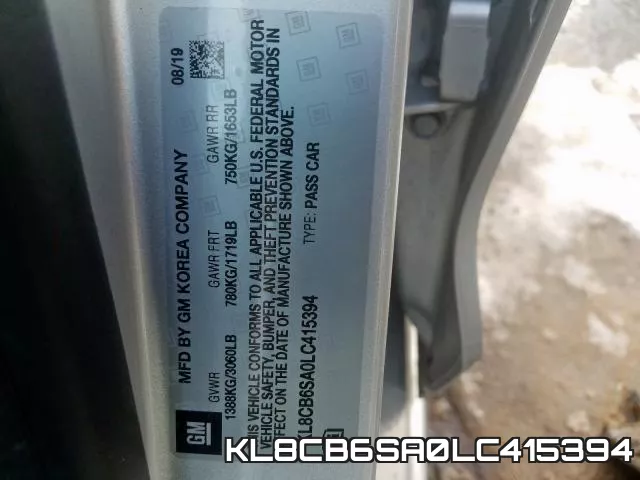 KL8CB6SA0LC415394 фото 2