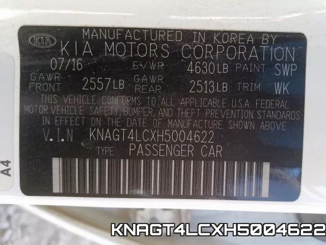 KNAGT4LCXH5004622 фото 2
