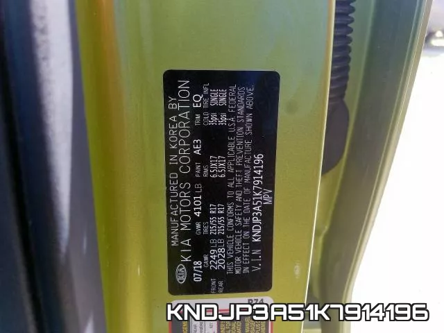 KNDJP3A51K7914196 фото 2