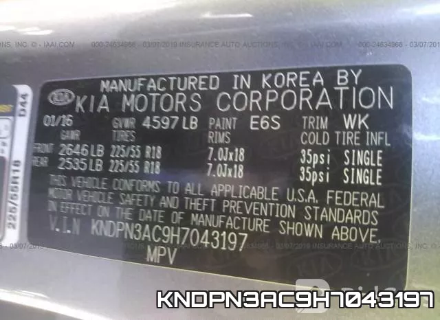 KNDPN3AC9H7043197 фото 10
