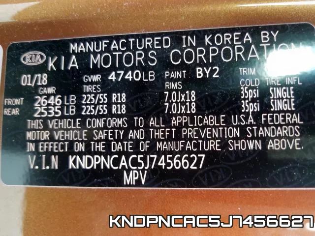 KNDPNCAC5J7456627 фото 2